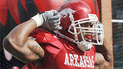 Darren McFadden, a running back out of Arkansas, is projected to go somewhere in the first ten picks of the 2008 NFL Draft.  (Photo Courtesy of Beth Hall/AP)